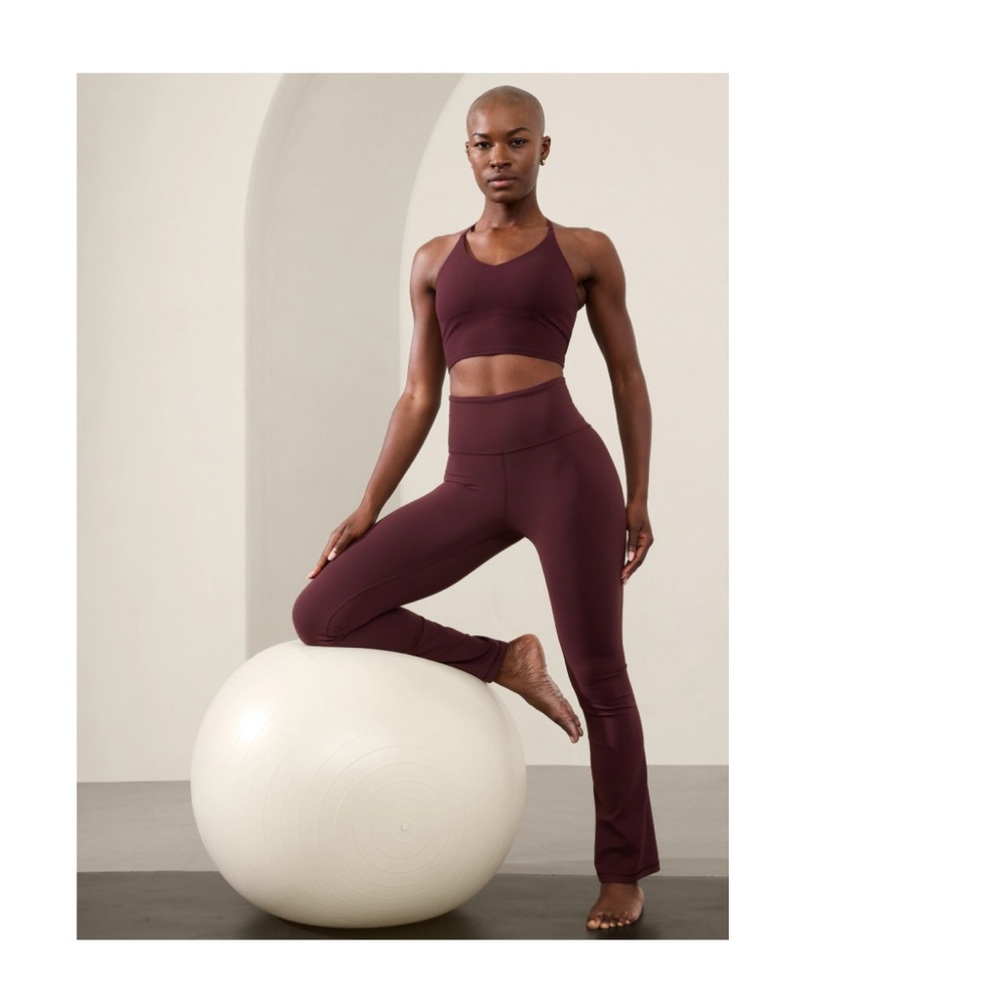 Athleta Purple Boot Cut Pants with High Waist and Fitted Silhouette